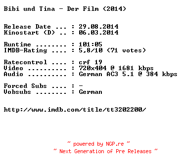 NFO for the release Bibi.und.Tina.Der.Film.German.BDRiP.x264-EXQUiSiTE by EXQUiSiTE