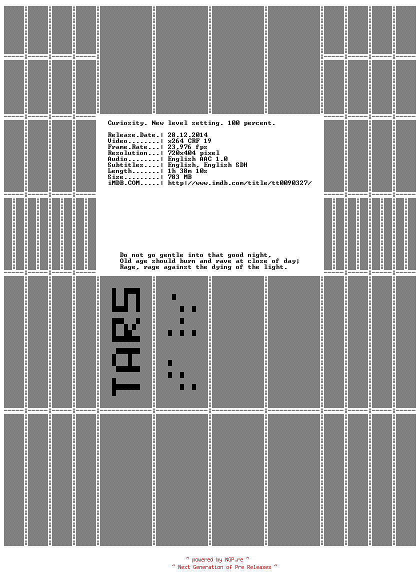 NFO for the release Witchboard.1986.iNTERNAL.BDRip.x264-TARS by TARS