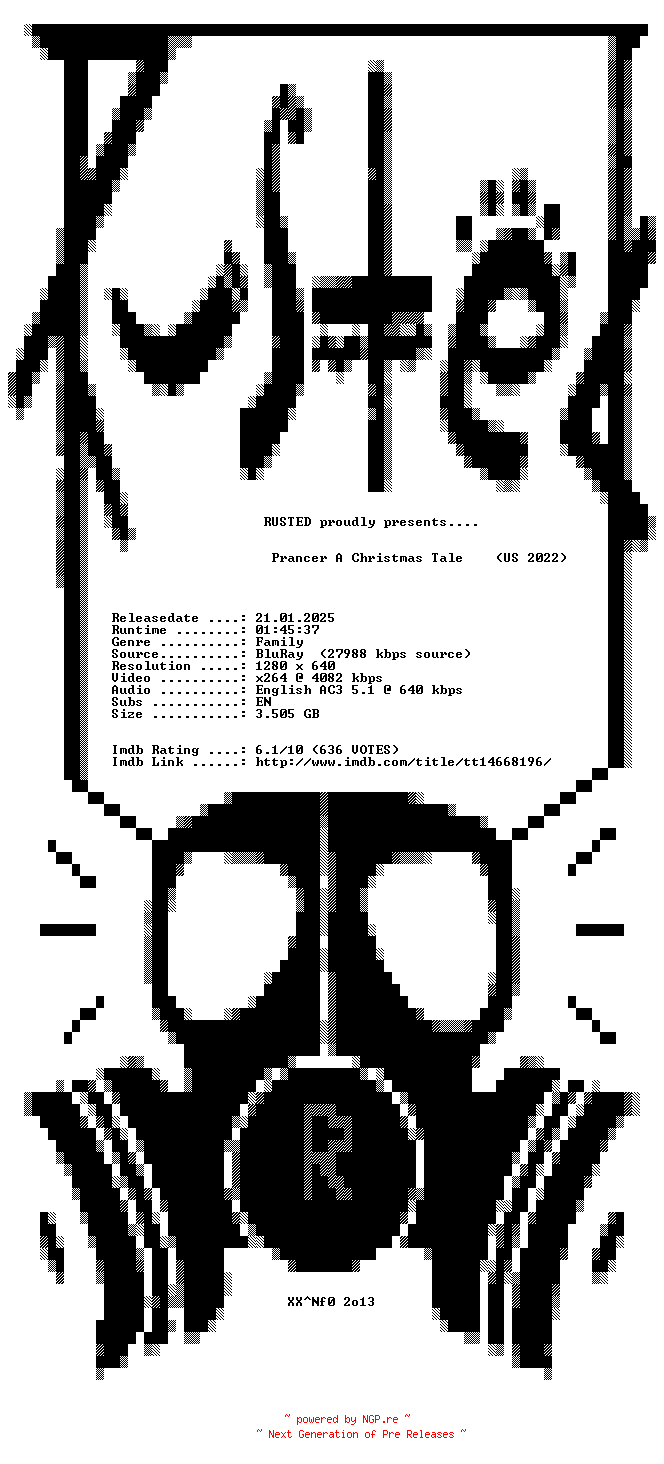 NFO for the release Prancer.A.Christmas.Tale.2022.720p.BluRay.x264-RUSTED by RUSTED