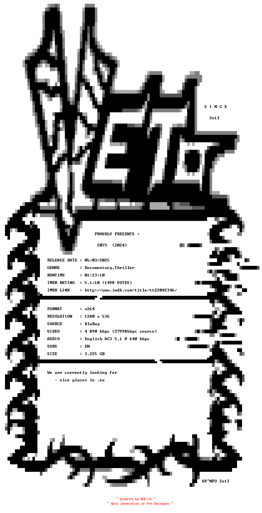 NFO for the release 2073.2024.720p.BluRay.x264-VETO by VETO
