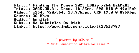 NFO for the release Finding.The.Money.2023.BDRip.x264-WaLMaRT by WaLMaRT