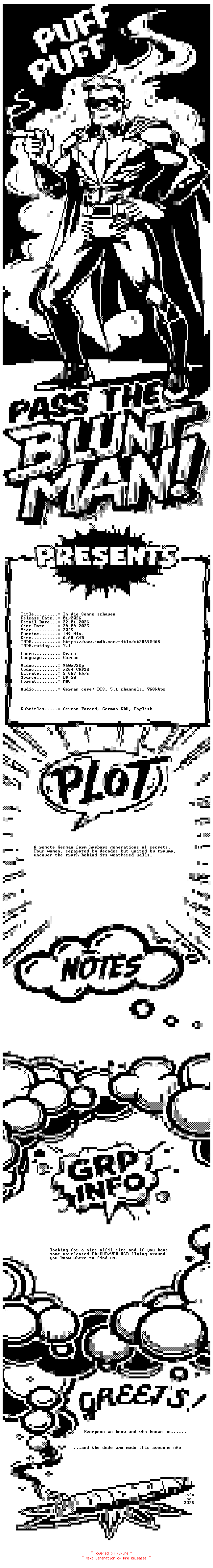 NFO for the release In.die.Sonne.schauen.2025.GERMAN.720p.BluRay.x264-PtBM by PtBM