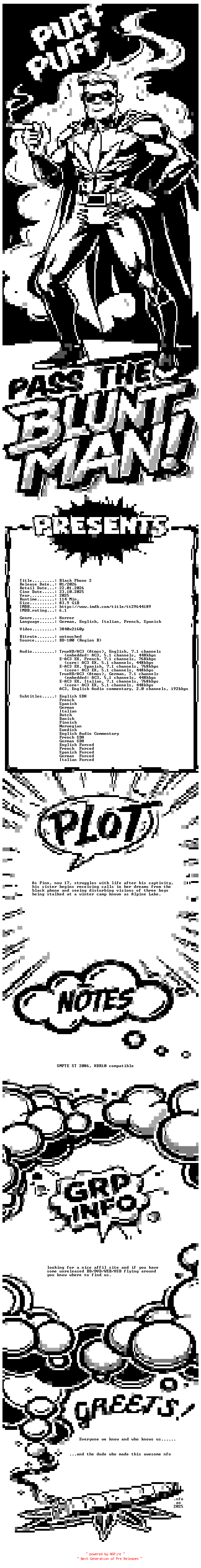 NFO for the release Black.Phone.2.2025.MULTi.COMPLETE.UHD.BLURAY-PtBM by PtBM