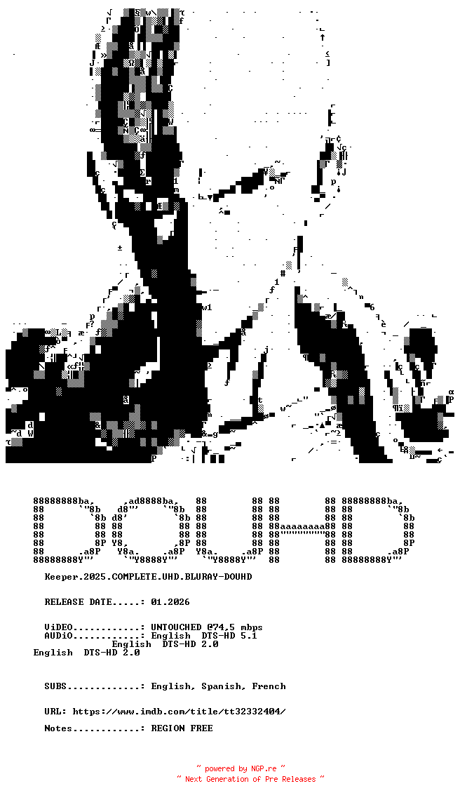 NFO for the release Keeper.2025.COMPLETE.UHD.BLURAY-DOUHD by DOUHD