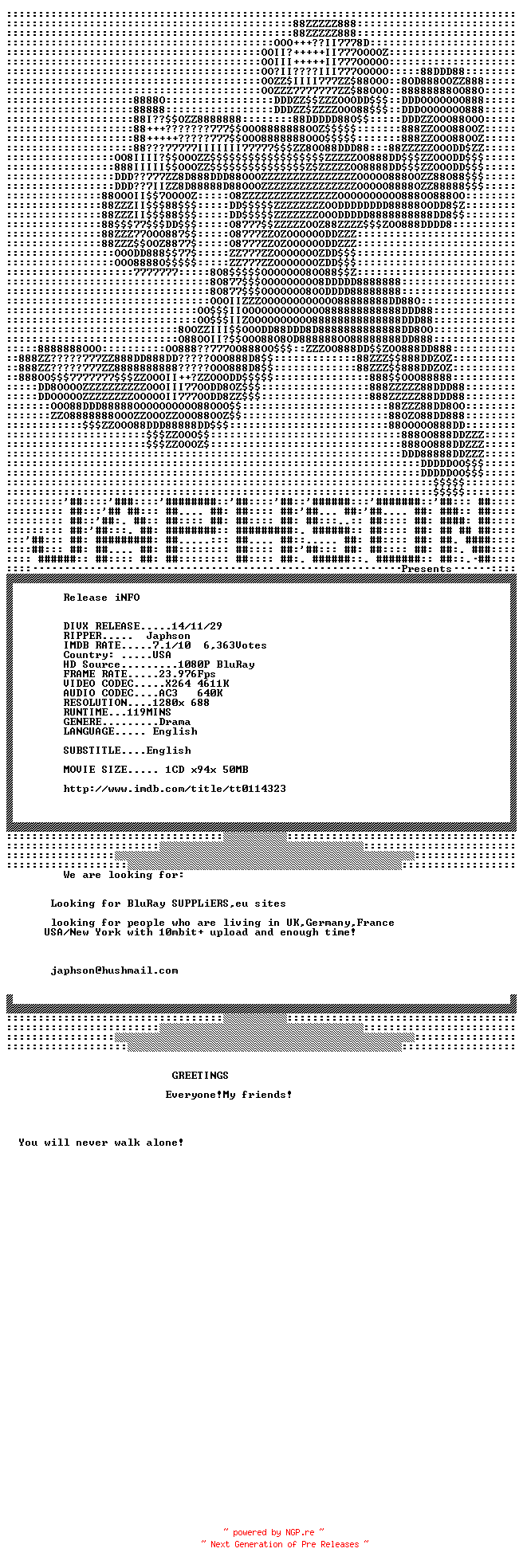 NFO for the release Safe.1995.720p.BluRay.X264-Japhson by Japhson