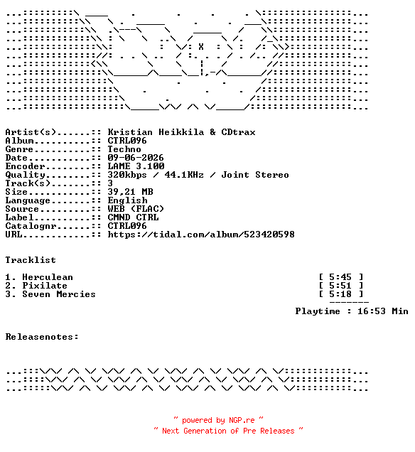 NFO for the release Kristian_Heikkila_And_CDtrax-CTRL096-WEB-2026-WAV by WAV