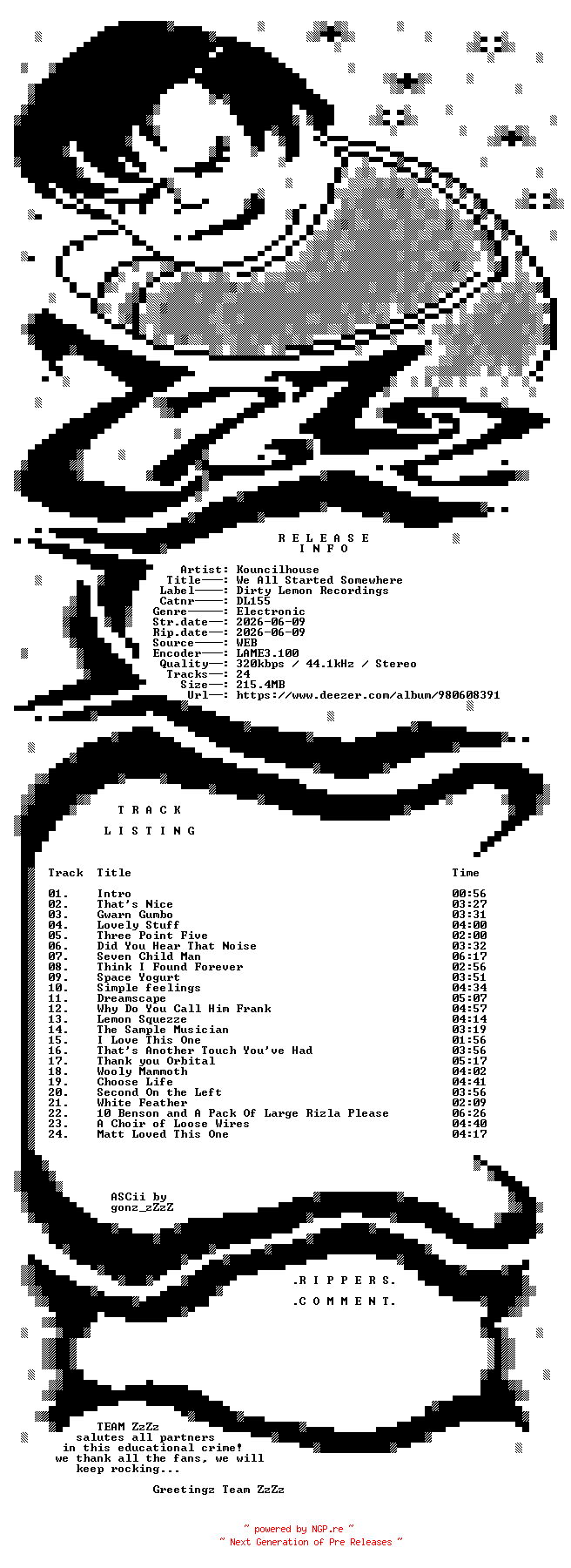 NFO for the release Kouncilhouse_-_We_All_Started_Somewhere-(DL155)-WEB-2026-ZzZz by ZzZz