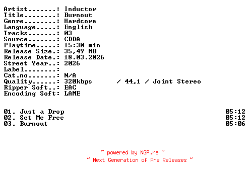 NFO for the release Inductor-Burnout-WEB-2026-XTC_iNT by XTC_iNT