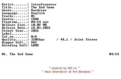 NFO for the release Interfearence-The_End_Game-SINGLE-WEB-2026-XTC_iNT by XTC_iNT