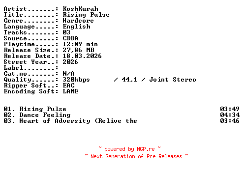 NFO for the release KoshKurah-Rising_Pulse-WEB-2026-XTC_iNT by XTC_iNT