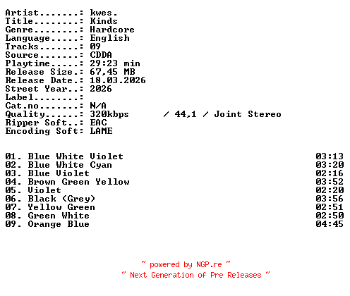 NFO for the release kwes.-Kinds-WEB-2026-XTC_iNT by XTC_iNT