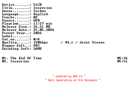 NFO for the release 51CK-Insercion-WEB-2026-XTC_iNT by XTC_iNT