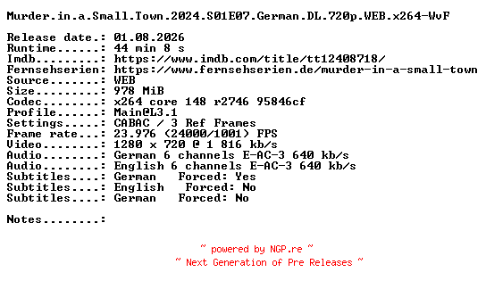 NFO for the release Murder.in.a.Small.Town.2024.S01E07.German.DL.720p.WEB.x264-WvF by WvF