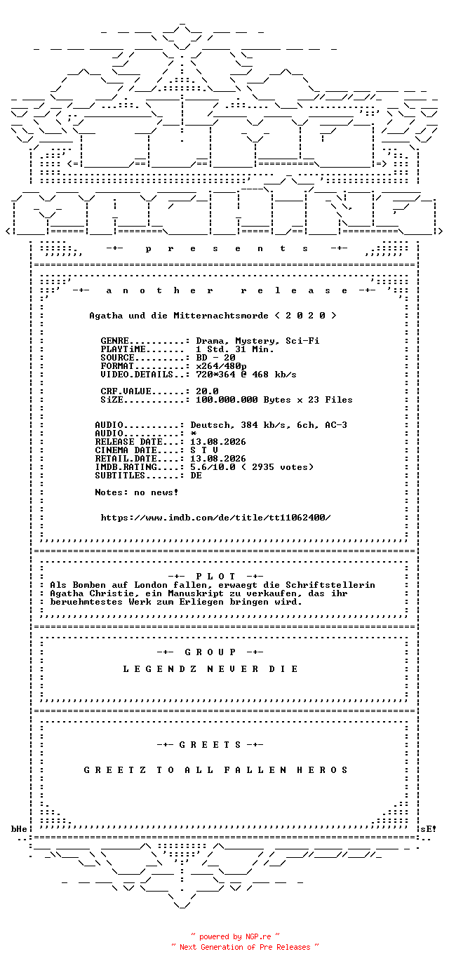 NFO for the release Agatha.und.die.Mitternachtsmorde.German.2020.AC3.BDRip.x264-TM by TM