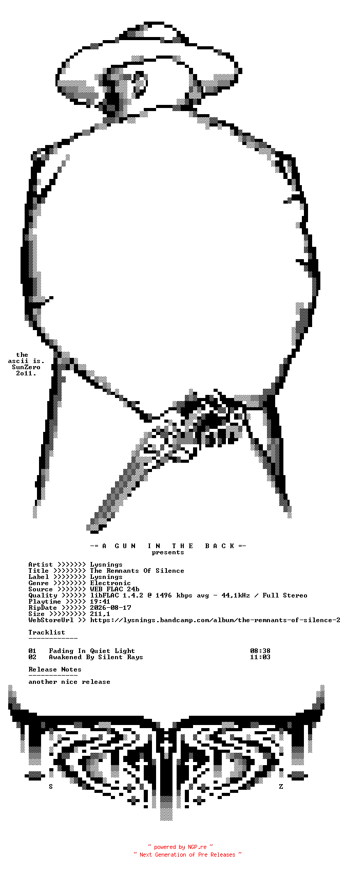 NFO for the release Lysnings-The_Remnants_Of_Silence-24BIT-WEB-FLAC-2026-AGITB by AGITB