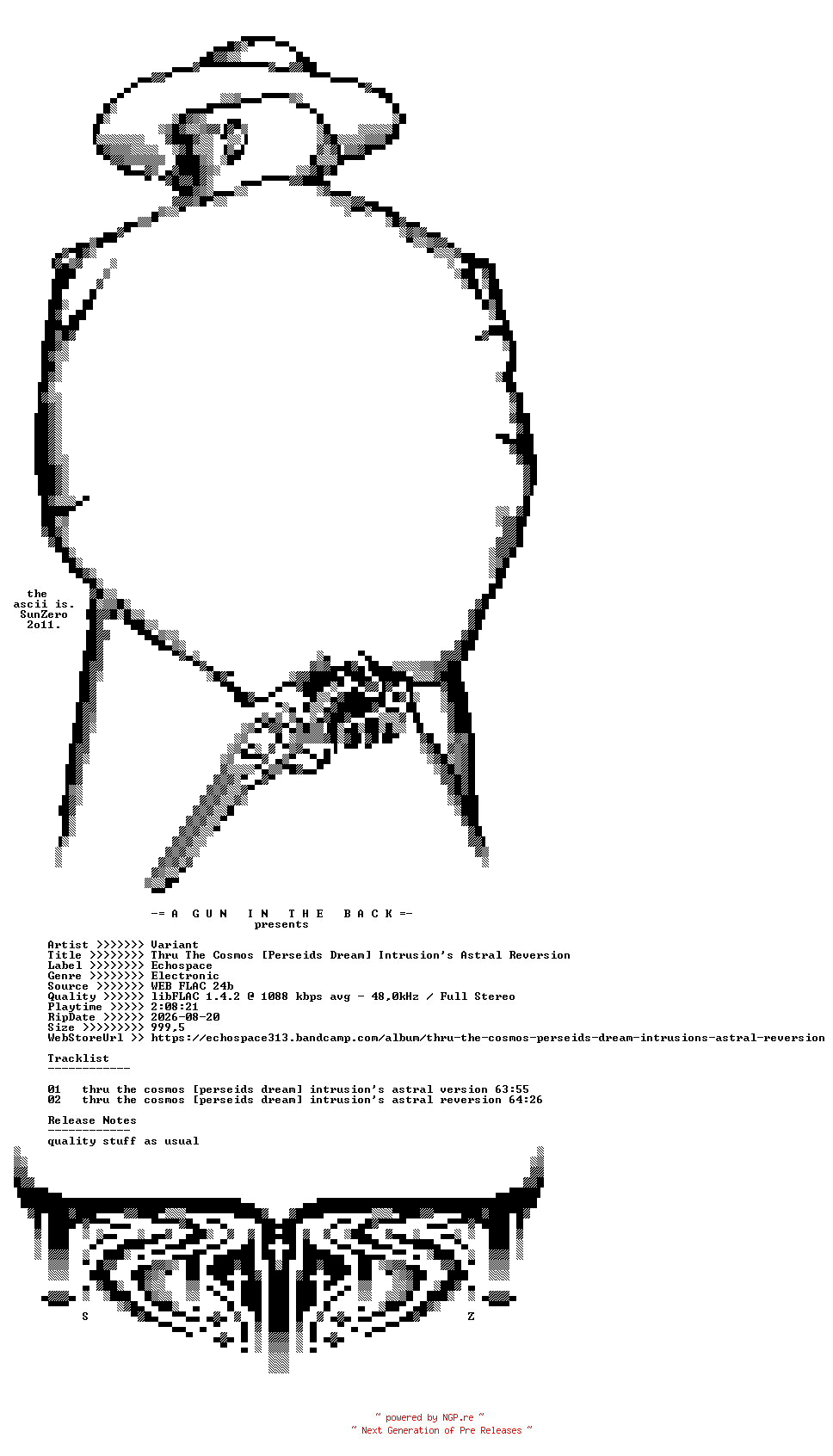 NFO for the release Variant-Thru_The_Cosmos_Perseids_Dream_Intrusions_Astral_Reversion-24BIT-WEB-FLAC-2026-AGITB by AGITB