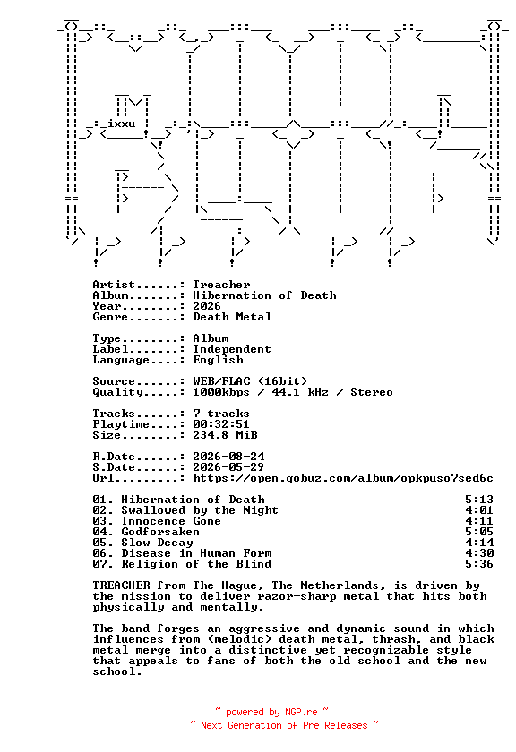 NFO for the release Treacher-Hibernation_of_Death-16BIT-WEB-FLAC-2026-MOONBLOOD by MOONBLOOD