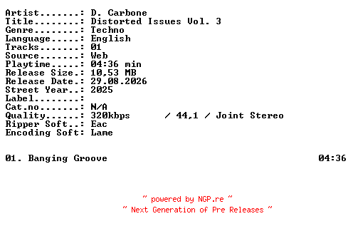 NFO for the release D_Carbone-Distorted_Issues_Vol_3-WEB-2025-XTC_iNT by XTC_iNT