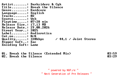 NFO for the release Darksiderz_and_CGK-Break_the_Silence-WEB-2025-XTC_iNT by XTC_iNT