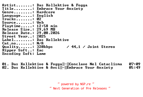 NFO for the release Das_Kollektive_and_Fogga-Embrace_Your_Anxiety-WEB-2025-XTC_iNT by XTC_iNT