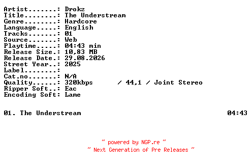NFO for the release Drokz-The_Understream-SINGLE-WEB-2025-XTC_iNT by XTC_iNT