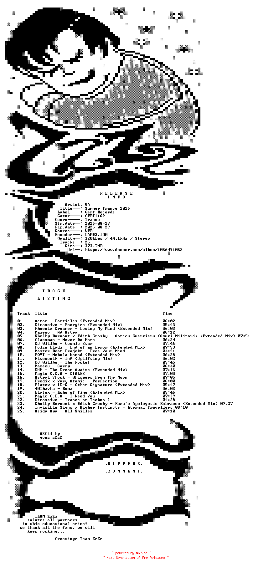 NFO for the release VA_-_Summer_Trance_2026-(GERT1169)-WEB-2026-ZzZz by ZzZz