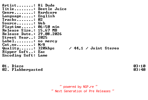 NFO for the release Hi_Dude-Beetle_Juice-WEB-2025-XTC_iNT by XTC_iNT