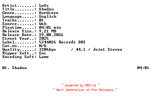 NFO for the release Los-Shadow-SINGLE-WEB-2025-XTC_iNT by XTC_iNT