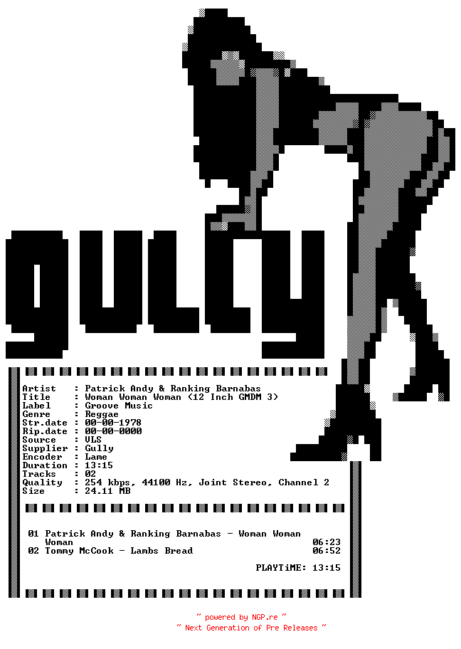 NFO for the release patrick_andy_and_ranking_barnabas-woman_woman_woman_(12_inch_gmdm_3)-vls-1978 by 1978