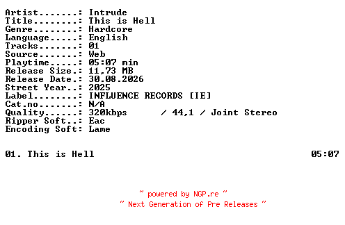 NFO for the release Intrude-This_is_Hell-SINGLE-WEB-2025-XTC_iNT by XTC_iNT