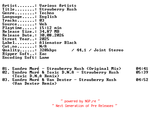 NFO for the release Sandro_Mure-Strawberry_Kush-WEB-2025-XTC_iNT by XTC_iNT