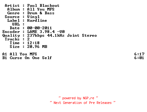 NFO for the release paul_blackout-all_you_mfs-(h-line26)-vinyl-2011 by 2011