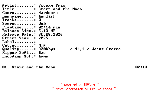 NFO for the release Spooky_Prax-Starz_and_the_Moon-SINGLE-WEB-2025-XTC_iNT by XTC_iNT