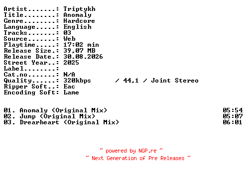 NFO for the release Triptykh-Anomaly-WEB-2025-XTC_iNT by XTC_iNT