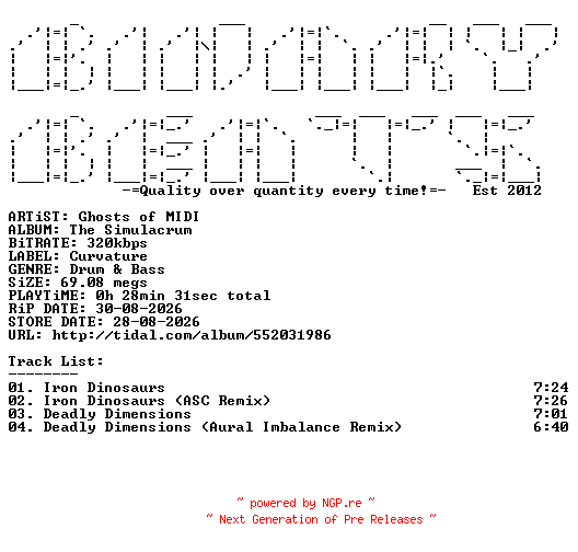 NFO for the release Ghosts_Of_MIDI-The_Simulacrum-(CRVT010)-WEB-2026-BB by BB