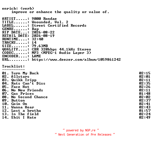 NFO for the release 9000_Rondae-Woounded_Vol._2-WEB-2026-ENRiCH by ENRiCH