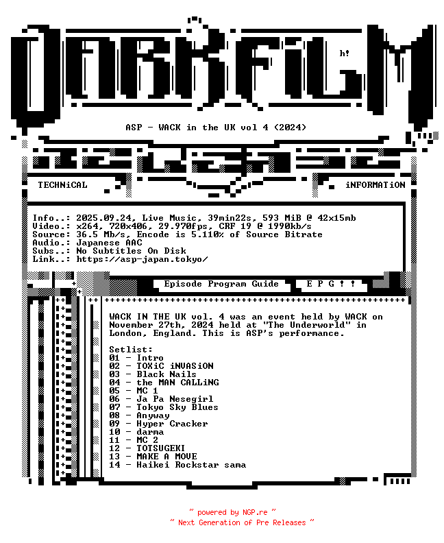 NFO for the release ASP.WACK.in.the.UK.vol.4.2024.BDRiP.x264-DARKFLiX by DARKFLiX