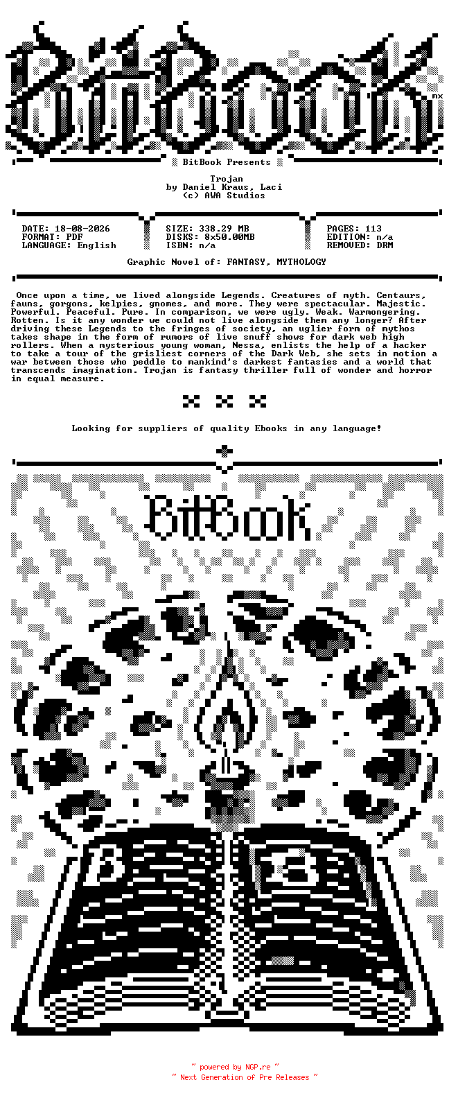 NFO for the release AWA.Studios.-.Trojan.2026.Hybrid.Comic.eBook-BitBook by BitBook