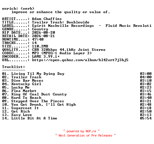 NFO for the release Adam_Chaffins-Trailer_Trash_Doublewide-WEB-2026-ENRiCH by ENRiCH