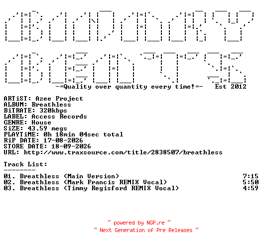 NFO for the release Azee_Project-Breathless-(ACESSS81)-WEB-2026-BB by BB