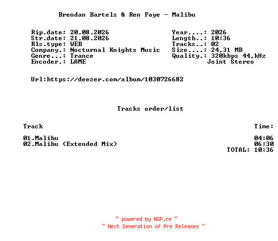 NFO for the release Brendan_Bartels_And_Ren_Faye_-_Malibu-(NK379)-WEB-2026-FMC by FMC