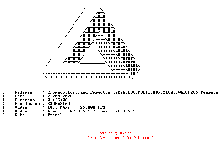 NFO for the release Chompoo.Lost.and.Forgotten.2026.DOC.MULTI.HDR.2160p.WEB.H265-Penrose by Penrose