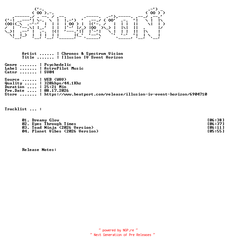 NFO for the release Chronos_And_Spectrum_Vision-Illusion_IV_Event_Horizon-(SV04)-WEB-2026-FALCON by FALCON