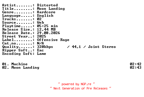 NFO for the release Diztorted-Moon_Landing-WEB-2025-XTC_iNT by XTC_iNT