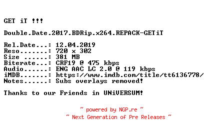 NFO for the release Double.Date.2017.BDRip.x264.REPACK-GETiT by GETiT