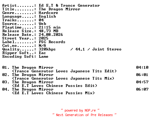 NFO for the release Ed_ET_and_Trance_Generator-The_Dragon_Mirror-WEB-2025-XTC_iNT by XTC_iNT