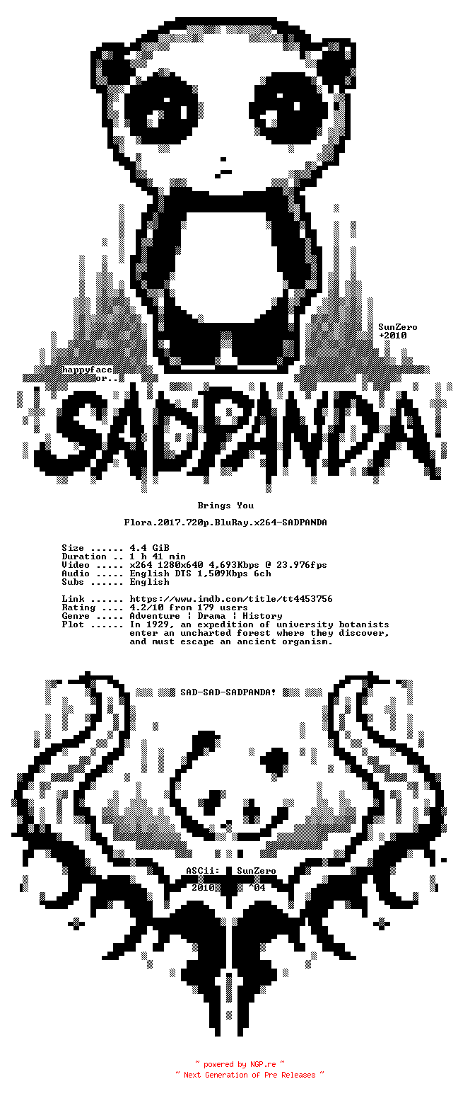 NFO for the release Flora.2017.720p.BluRay.x264-SADPANDA by SADPANDA