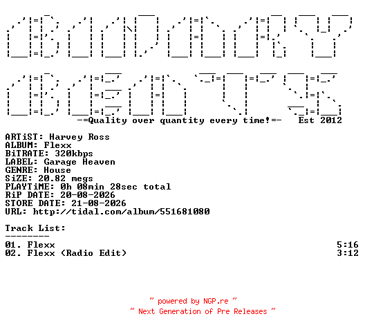 NFO for the release Harvey_Ross-Flexx-(GH37)-WEB-2026-BB by BB