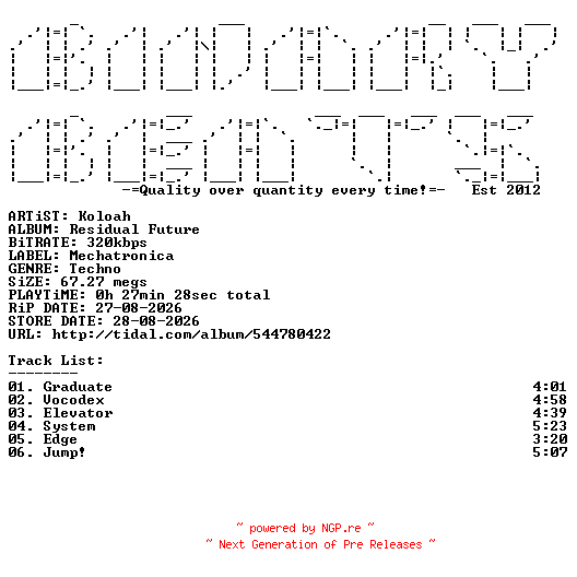 NFO for the release Koloah-Residual_Future-(MTRON048)-WEB-2026-BB by BB