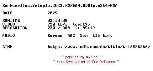 NFO for the release Konkeuriteu.Yutopia.2023.KOREAN.BDRip.x264-HOA by HOA